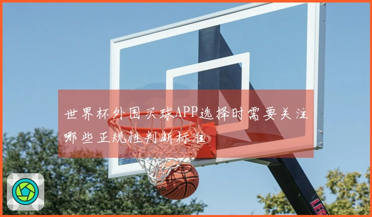 世界杯外围买球APP选择时需要关注哪些正规性判断标准